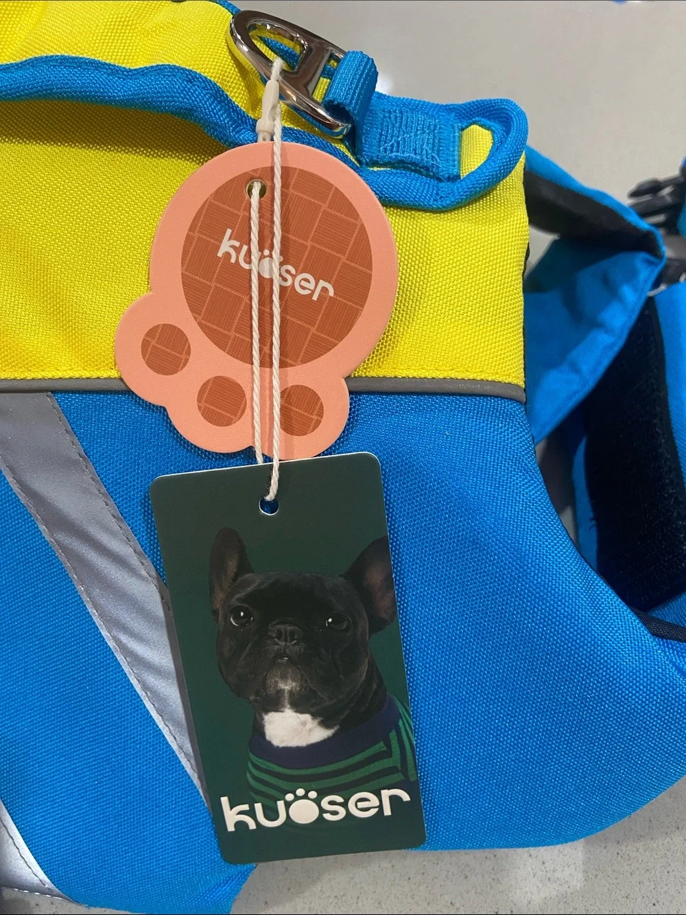 Dog One-Piece Safety Vest - Blue and Yellow